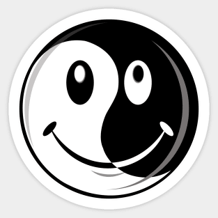 Yin Yang Smiley Sticker